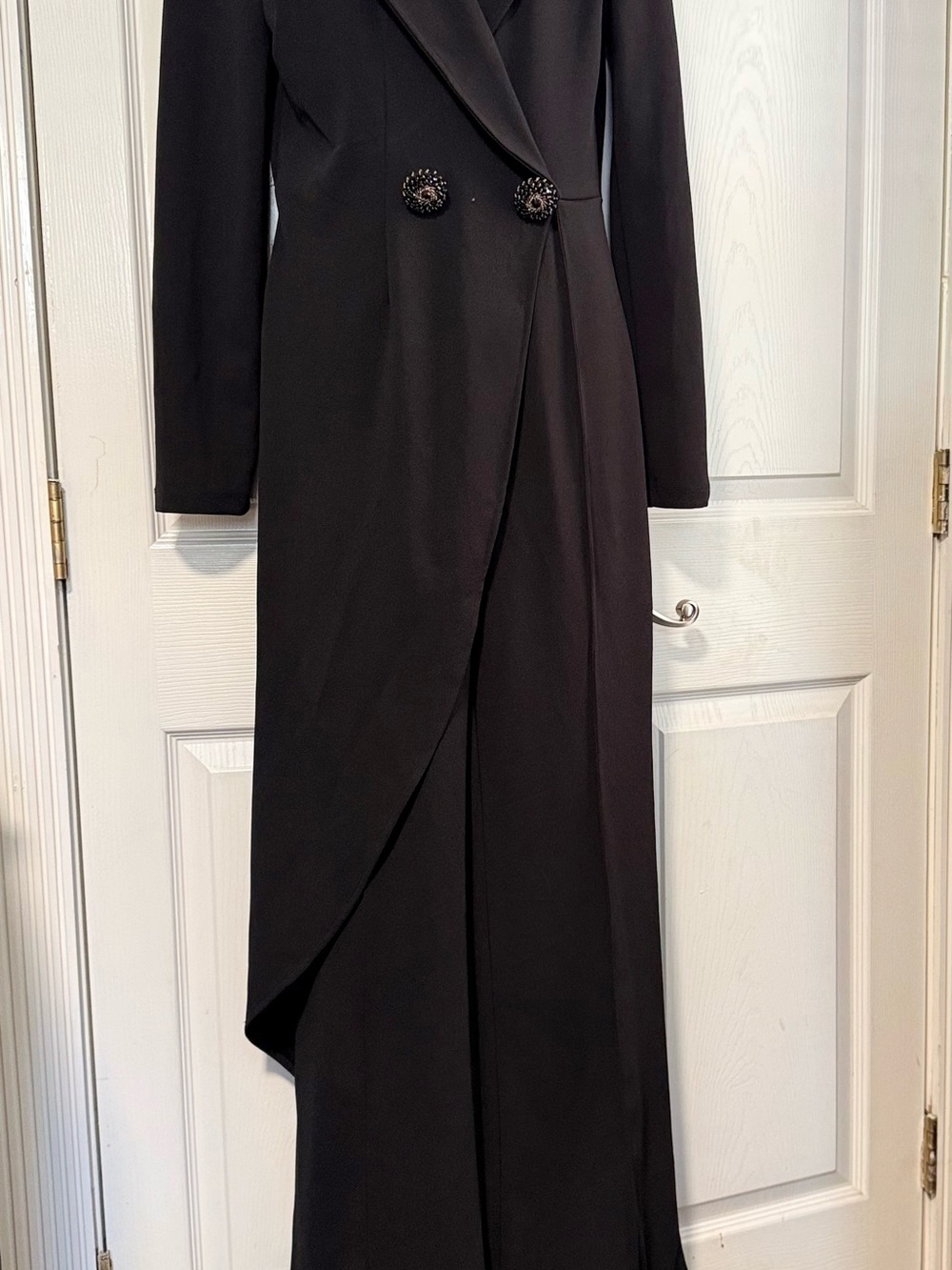 Valentine Women’s Black Wide-Leg Elegant Jumpsuit Long Sleeve